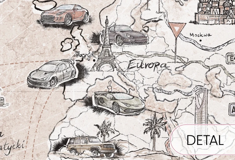 tapeta młodzieżowa mapa świata beige