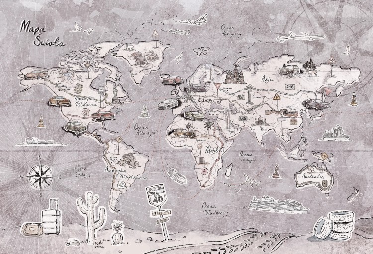 tapeta mapa świata do pokoju dziecięcego
