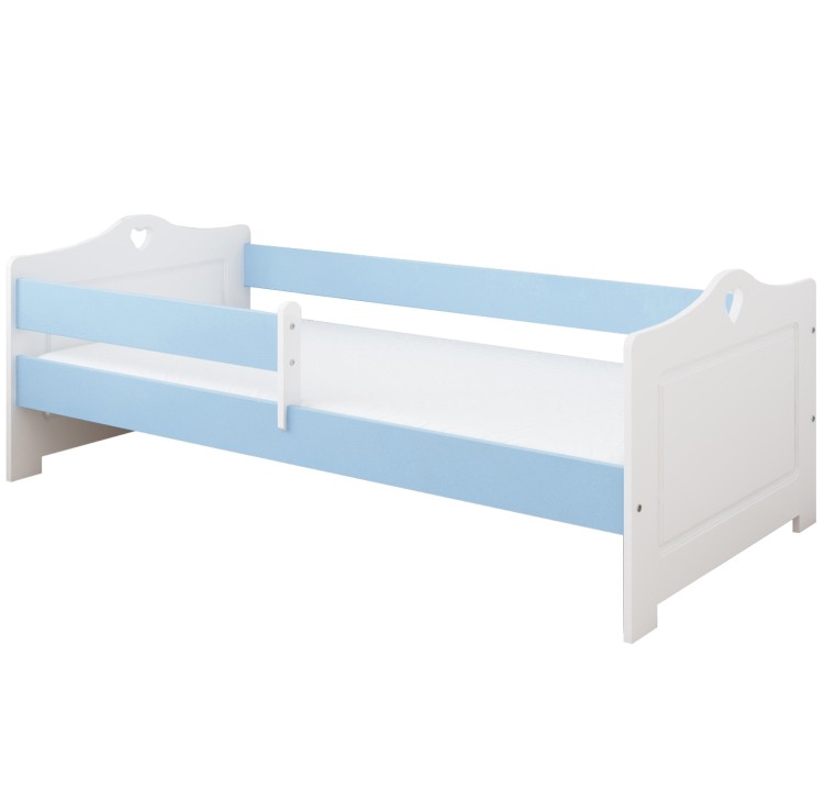 łóżko dziecięce love drewniane z serduszkami niebieskie