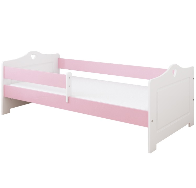 łóżko dziecięce love drewniane z serduszkami różowe