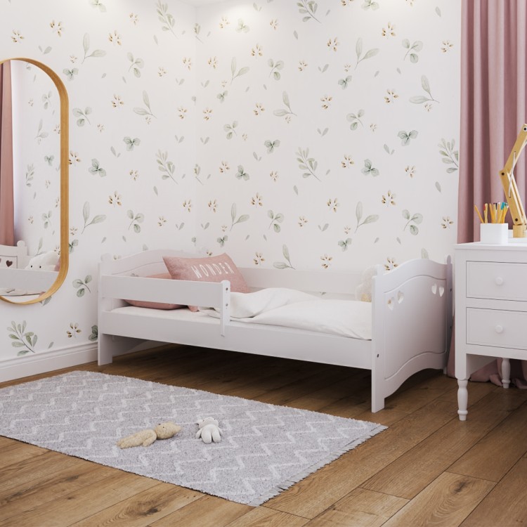 łóżko dziecięce drewniane Sweet Love z barierką