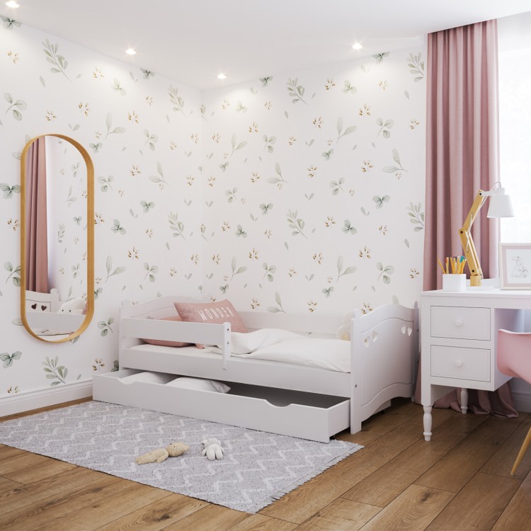 łóżko dziecięce drewniane Sweet Love z barierką