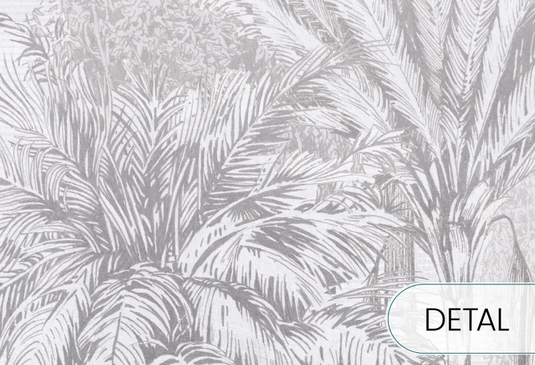 Tapeta tropikalna BORNEO Grey – dekoracja ścienna do sypialni