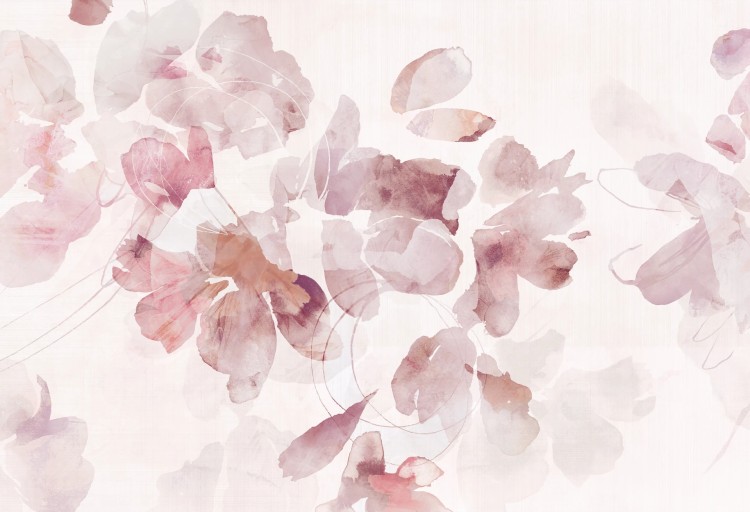 Tapeta do salonu FORTUNA ROSE – pastelowy wzór kwiatowy