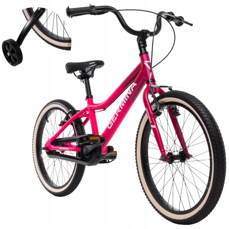 Rower dla dziecka Germina 20" cali Różowy Aluminiowy MTB - IDEALNY PREZENT NA KOMUNIĘ