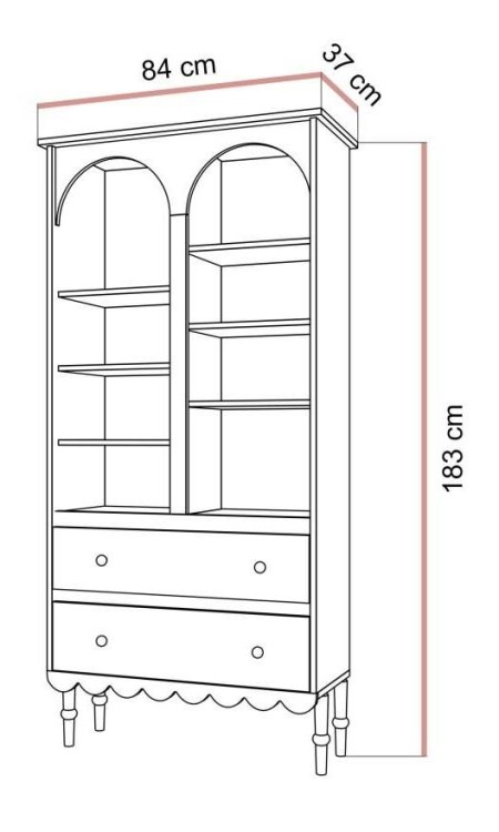 Drewniany regał wysoki dla dzieci Babushka Biały