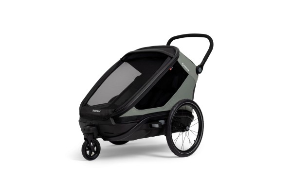 Hamax Outback Next Dusty Green podwójna przyczepka rowerowa dla dzieci