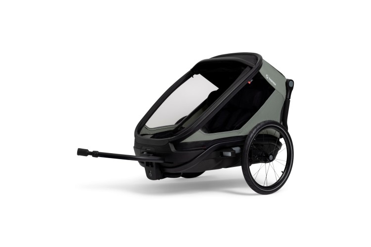 Hamax Outback Next Dusty Green podwójna przyczepka rowerowa dla dzieci
