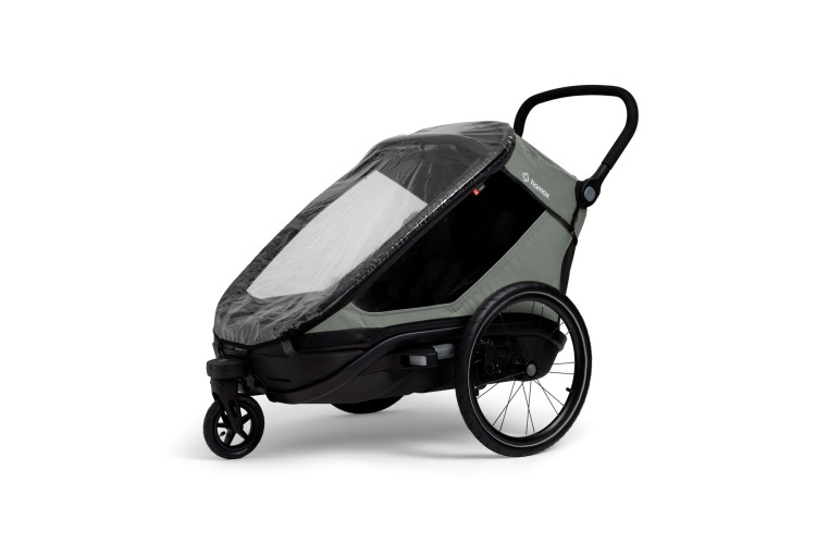 Hamax Outback Next Dusty Green podwójna przyczepka rowerowa dla dzieci