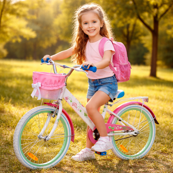 Rower dla dziecka BMX Lilly 20" biało-różowy - PREZENT NA KOMUNIĘ