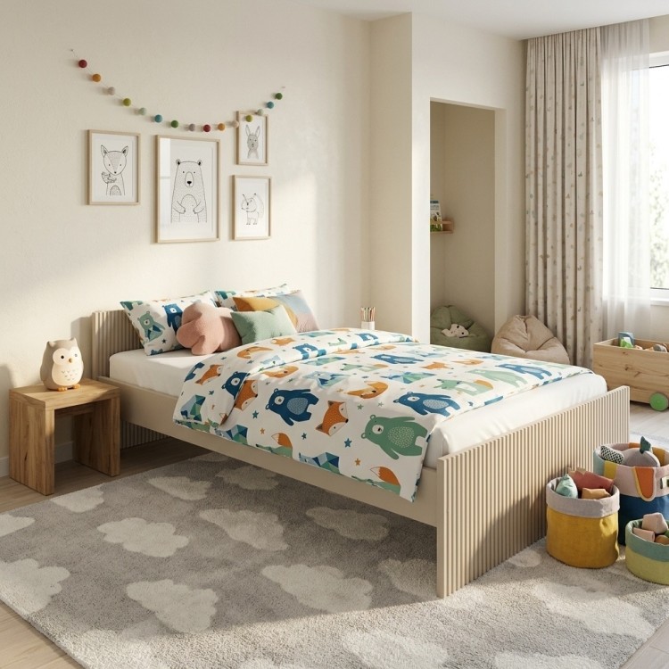 Kaszmirowe łóżko pojedyncze dla dzieci LOFT