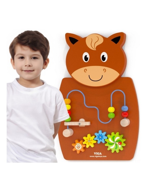 VIGA Drewniana Tablica Manipulacyjna Konik Certyfikat FSC Montessori