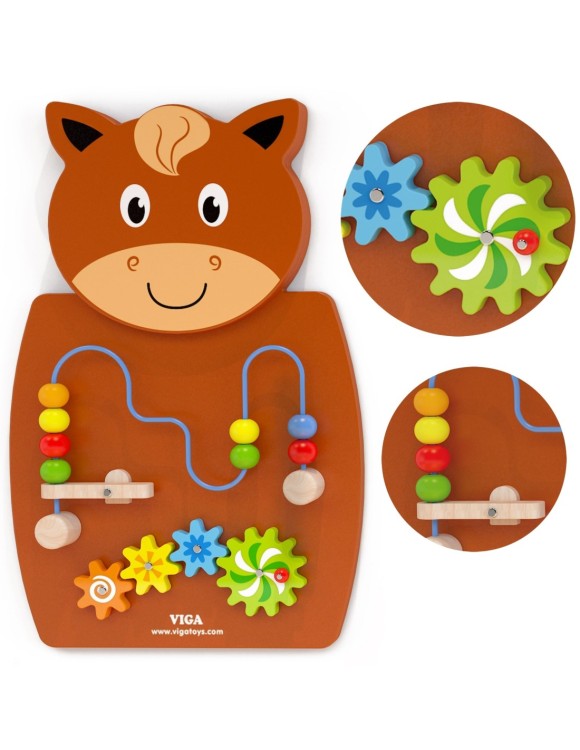 VIGA Drewniana Tablica Manipulacyjna Konik Certyfikat FSC Montessori