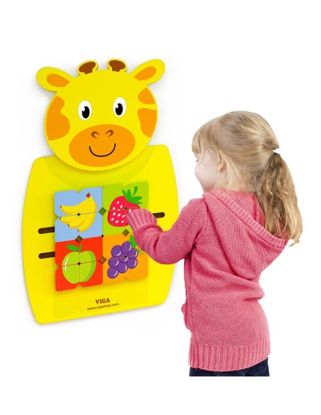 Viga Toys VIGA Drewniana Tablica Manipulacyjna Żyrafka Certyfikat FSC Montessori