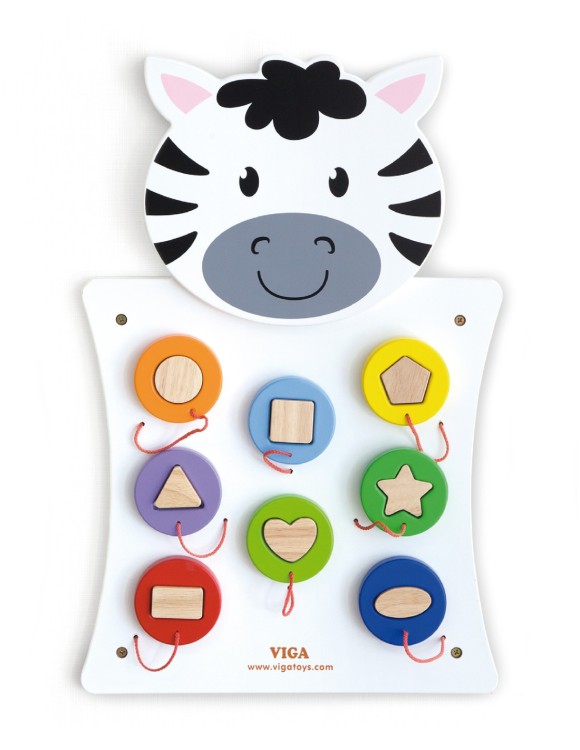 VIGA Drewniana Tablica Manipulacyjna Zebra Certyfikat FSC Montessori