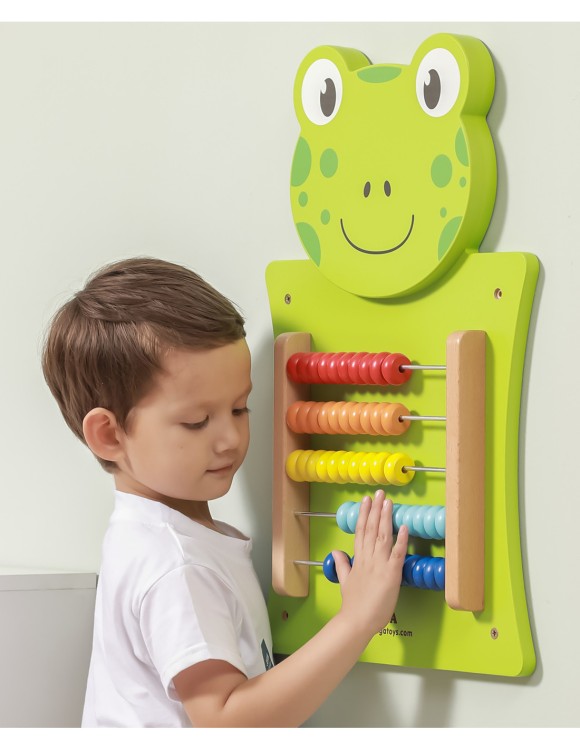 VIGA Drewniana Tablica Manipulacyjna Liczydło Żabka Certyfikat FSC Montessori