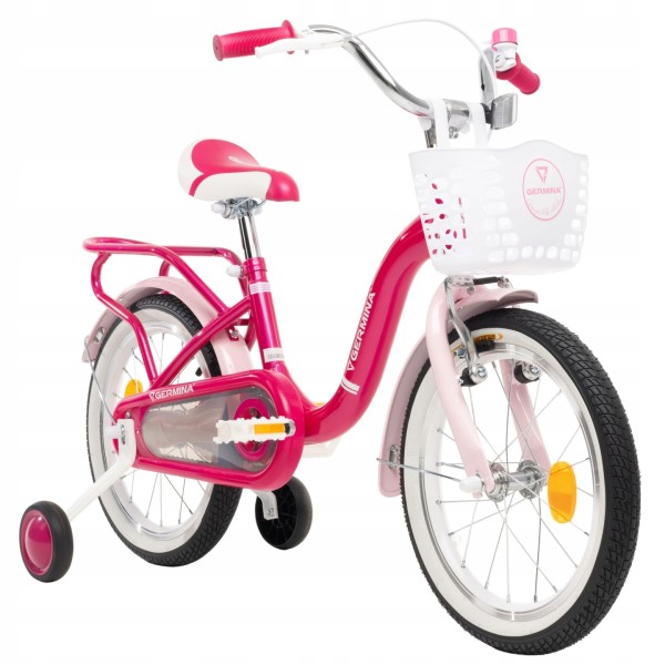 Rower dla dziecka BMX 16" cali Malinowy z Koszykiem - PREZENT DLA DZIECKA