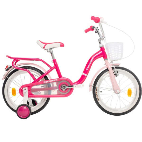 Rower dla dziecka BMX 16" cali Malinowy z Koszykiem - PREZENT DLA DZIECKA