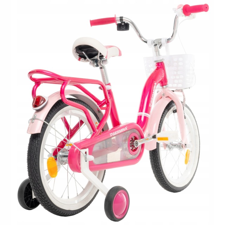 Rower dla dziecka BMX 16" cali Malinowy z Koszykiem - PREZENT DLA DZIECKA