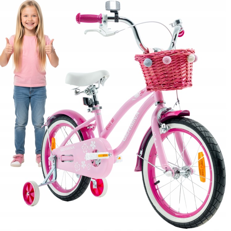 Rower dla dziecka BMX 16" cali Różowy z Koszykiem - PREZENT DLA DZIECKA