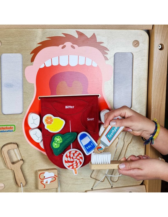 MASTERKIDZ Higiena Jamy Ustnej Ścienna Tablica Sensoryczna Flex Montessori