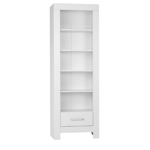 Calmo biały regał do pokoju dziecięcego i młodzieżowego – funkcjonalny, nowoczesny mebel