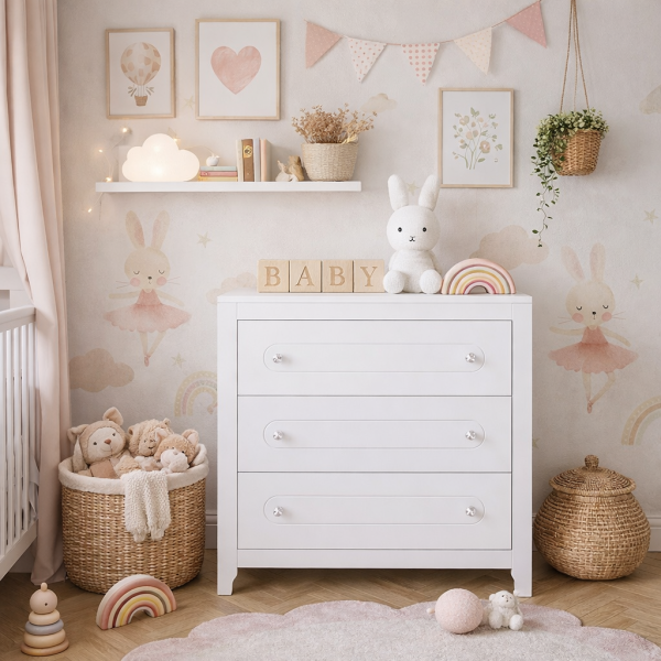 Komoda dziecięca GLAMOUR z trzema szufladami