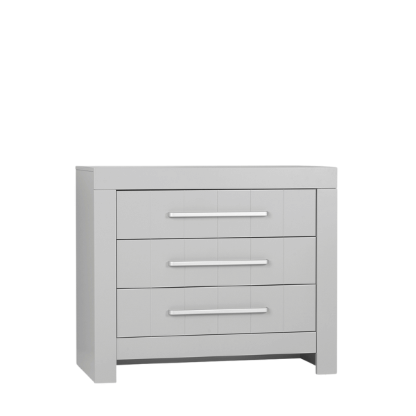 komoda dziecięca Calmo szara z trzema szufladami i blatem