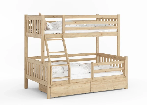 Drewniane Łóżko Piętrowe z szufladami Torro - różne kolory i rozmiary