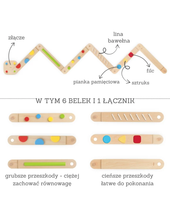 belki sensoryczne równoważne dla dzieci Viga, kolorowa ścieżka do ćwiczenia równowagi i koordynacji