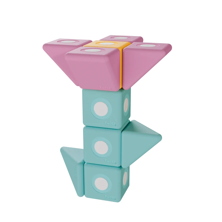 klocki magnetyczne piankowe TUKI SMART dla dzieci, zestaw sensoryczny do przedszkola i terapii integracji sensorycznej kwiat