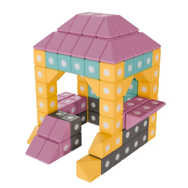 klocki magnetyczne piankowe TUKI SMART dla dzieci, zestaw sensoryczny do przedszkola i terapii integracji sensorycznej domek