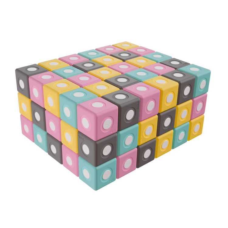 klocki magnetyczne piankowe TUKI SMART dla dzieci, zestaw sensoryczny do przedszkola i terapii integracji sensorycznej zestaw 100 elementów