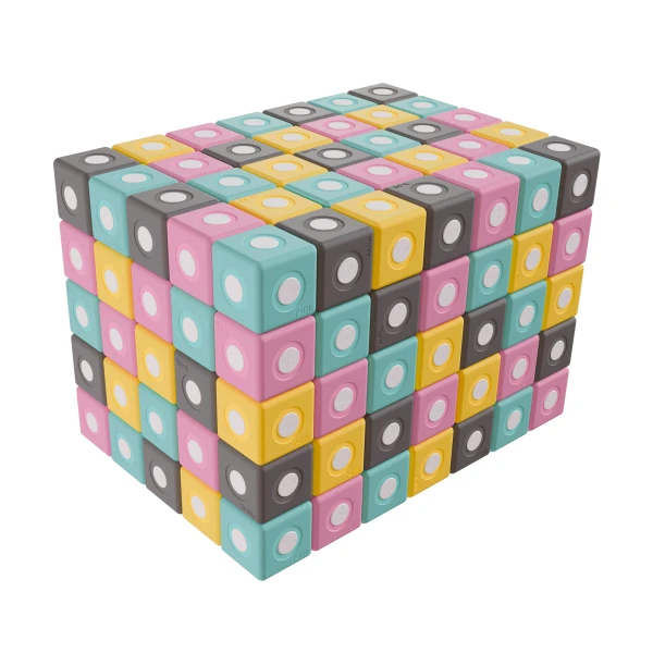 klocki magnetyczne piankowe TUKI SMART dla dzieci, zestaw sensoryczny do przedszkola i terapii integracji sensorycznej zestaw 200 elementów