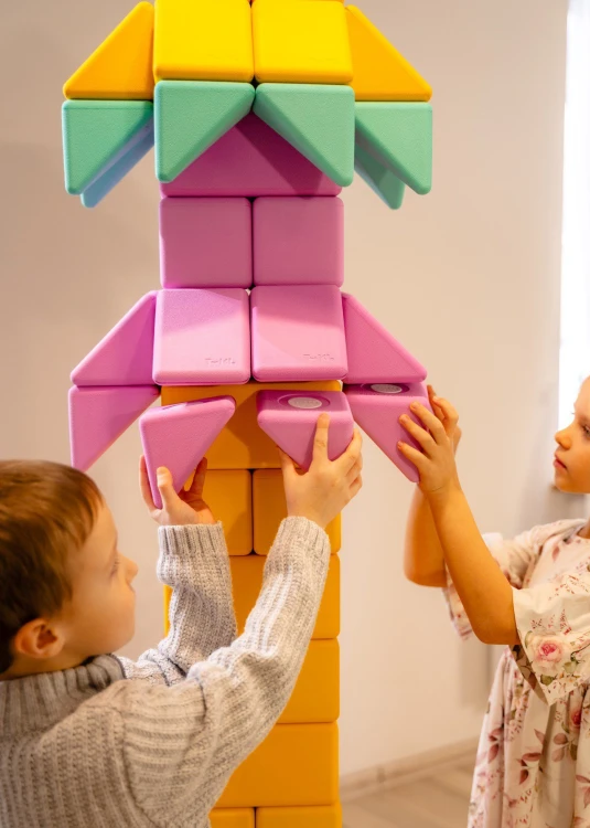 klocki magnetyczne piankowe TUKI SMART dla dzieci, zestaw sensoryczny do przedszkola i terapii integracji sensorycznej