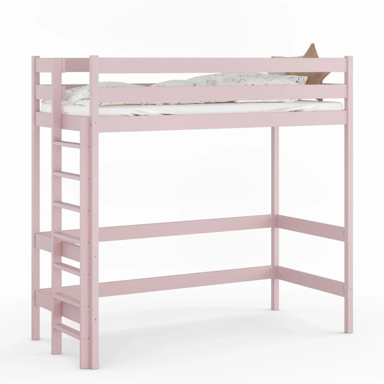 Łóżko Antresola 1 Osobowa Veli - różowy