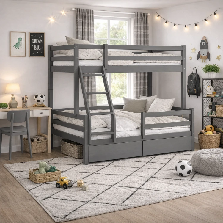 Nowoczesny pokój dziecięcy z piętrowym łóżkiem Korro