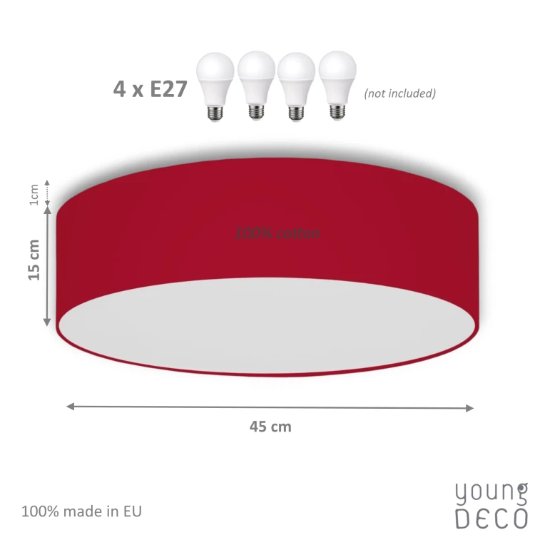 Lampka sufitowa plafon do pokoju dziecka Czerwony w stylu skandynawskim