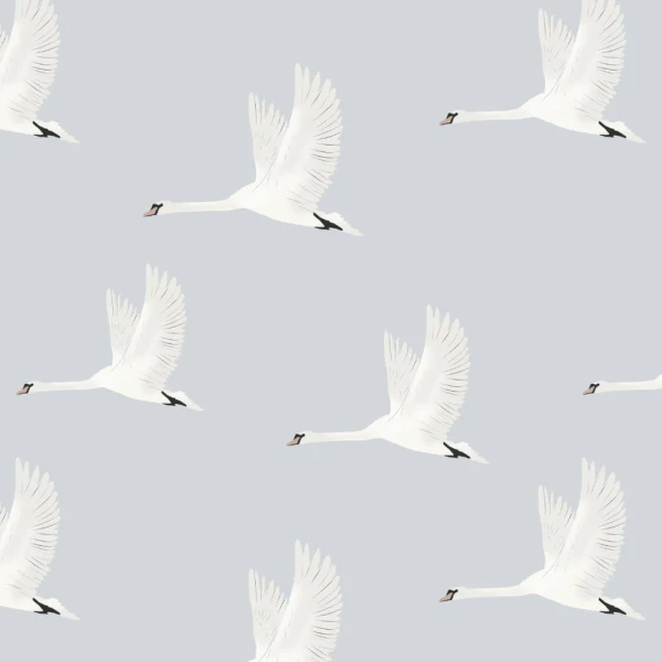 Tapeta do pokoju dziecięcego Łabędzie