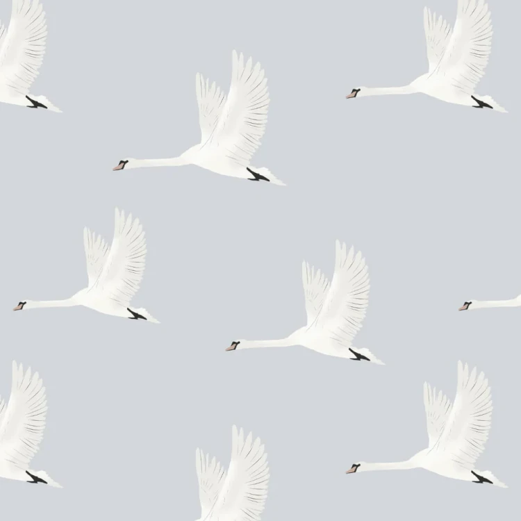 Tapeta do pokoju dziecięcego Łabędzie