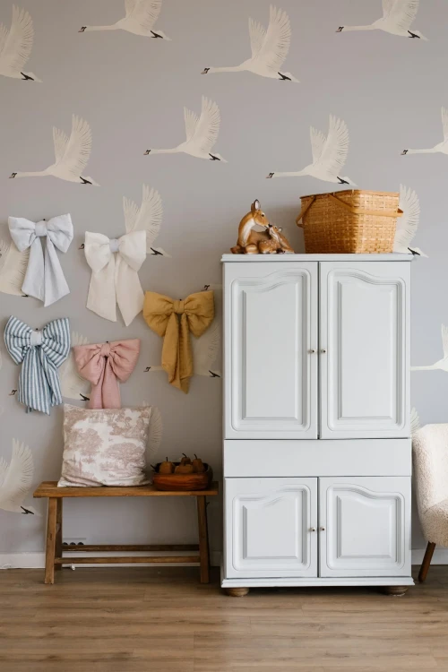 Tapeta do pokoju dziecięcego Łabędzie