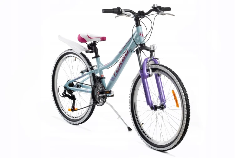 Rower dziecięcy MTB 24” aluminiowy Turkus | rower górski junior Shimano 21 biegów