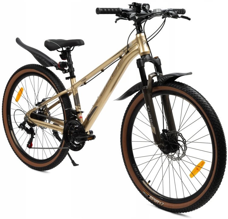 Rower MTB 26” aluminiowy Złoty– Shimano 21 biegów, hamulce tarczowe | lekki rower górski do miasta i terenu