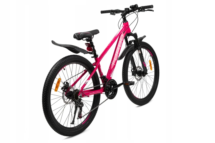 Różowy rower górski MTB 26 cali Shimano aluminiowy dla dziewczynki na komunię