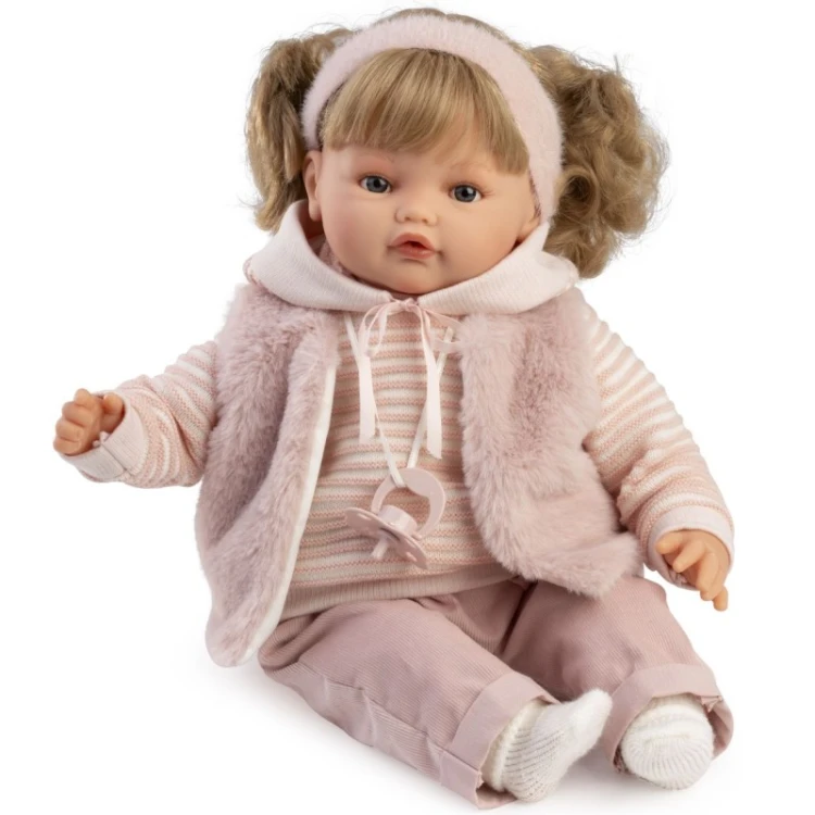 Lalka Beni 42 cm Antonio Juan płacząca lalka z dźwiękiem miękka z ubrankami
