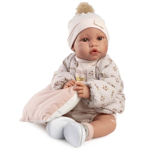 Lalka Erika 42 cm Antonio Juan realistyczna lalka z poduszką i kurtką