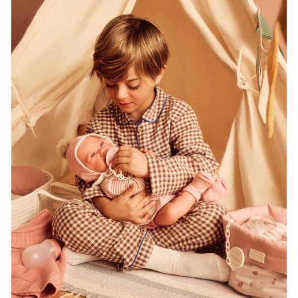 Lalka Lua 42 cm Antonio Juan realistyczna lalka z kocykiem i butelką