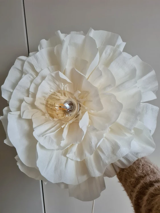 ręcznie robiona lampa ecru boho