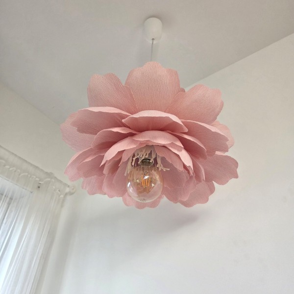 lampa wisząca peonia jasno różowa