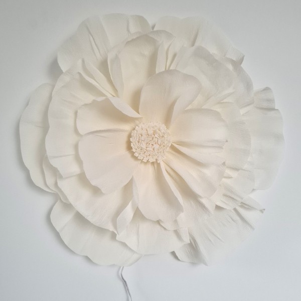 Lampka nocna ścienna w kształcie kremowego kwiatu – dekoracyjne oświetlenie do pokoju dziecka i sypialni